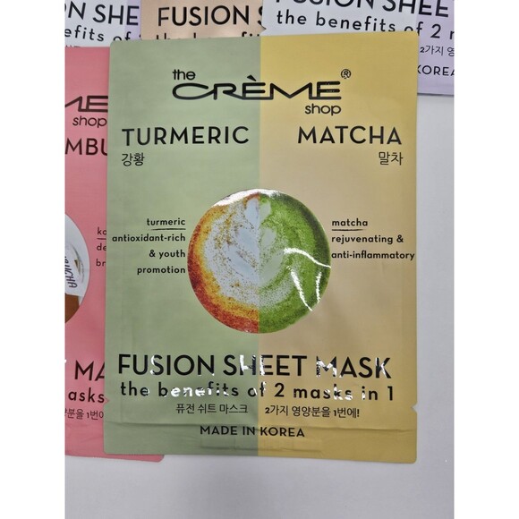The Creme Shop Fusion Sheet Mask Set Of 6 Watermelon, Tumeric, Rose Gold Coconut - Picture 9 of 9